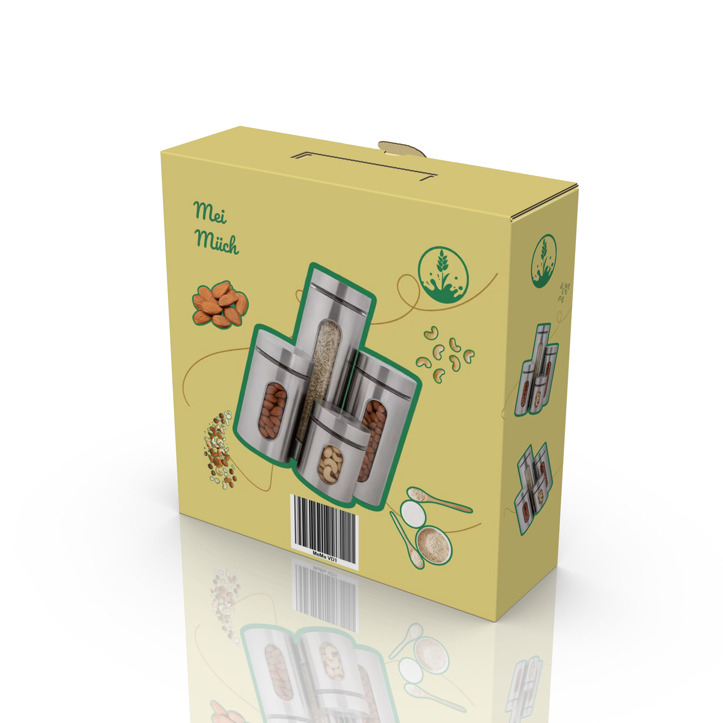 Vorratsdosenset aus Glas & Edelstahl – 4-teilig