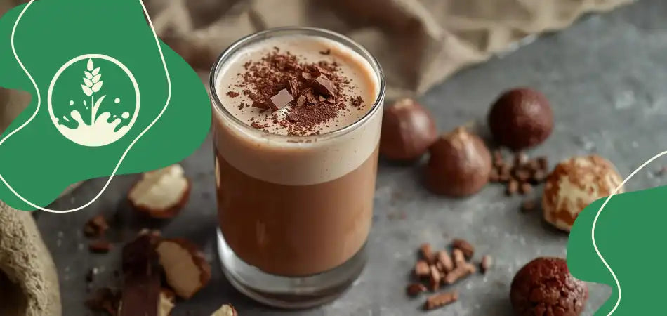 Ein Glas mit Maronie-Schoko-Müch