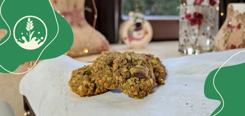 Pistazien-Trester-Kekse mit Vanille & Zimt