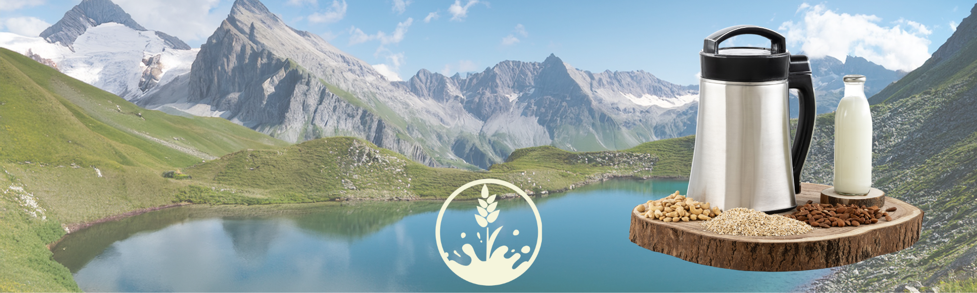 Der MüchMocha vor einem Bergsee